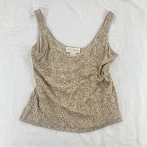 Paisley Scoop Neck Camisole in Gold - Jeanne Alexander